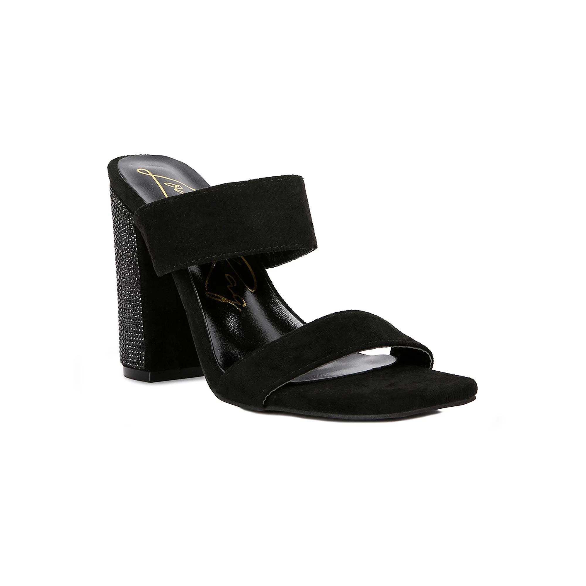 London Rag Sass Women's Block Heel Sandals, Size: 10, Black Product Image