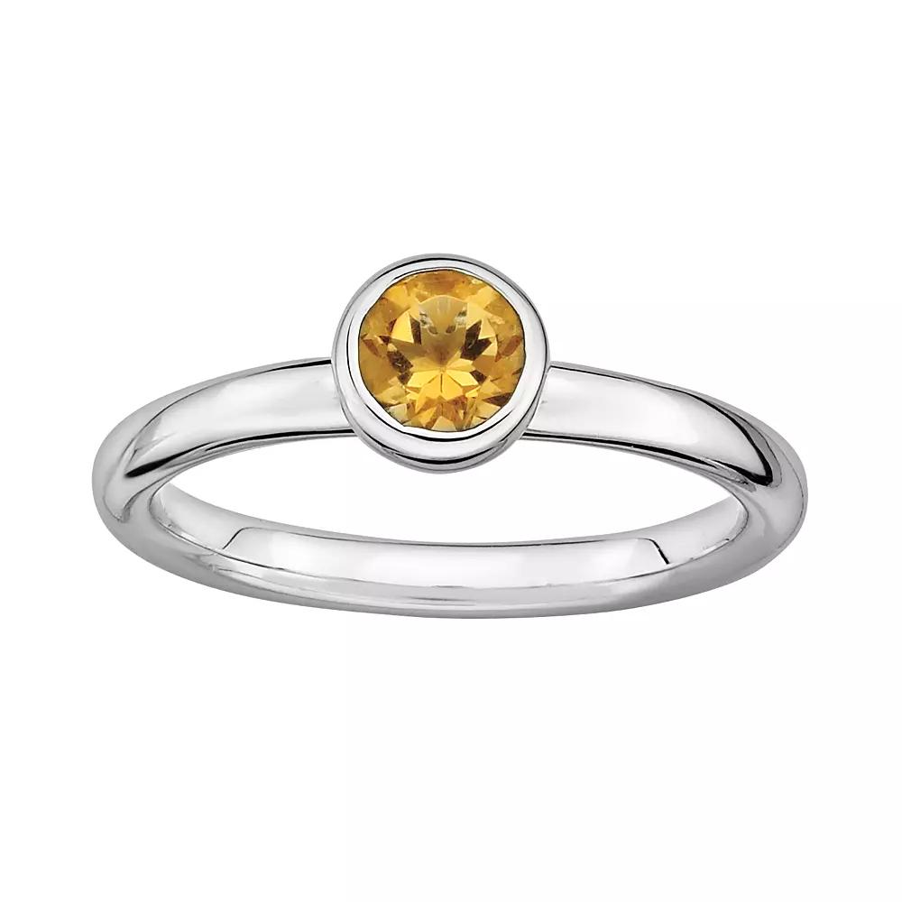 Stacks & Stones Sterling Sterling Silver Citrine Stack Ring, Women's, Size: 7, Orange Product Image