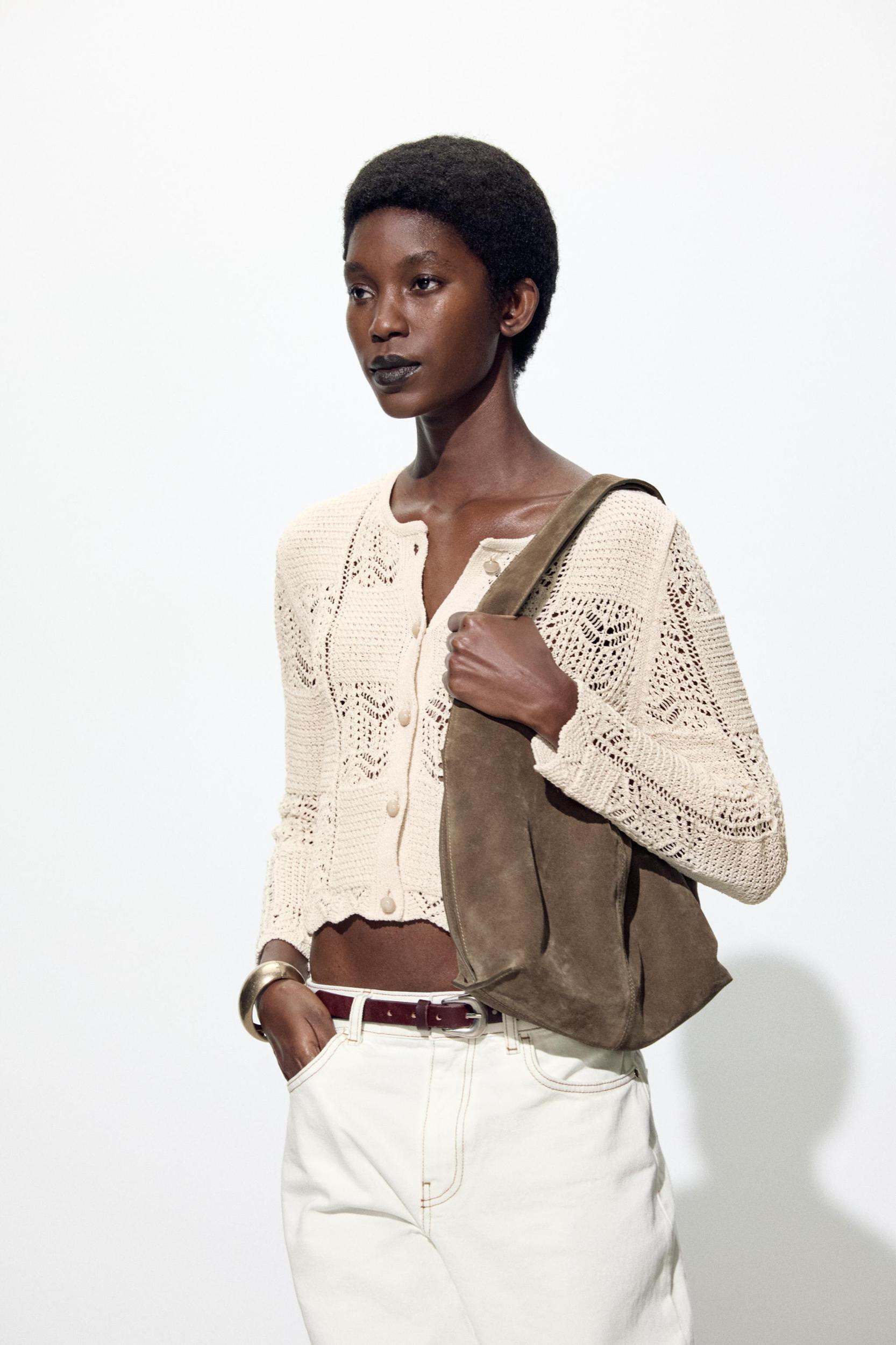 POINTELLE KNIT CARDIGAN Product Image