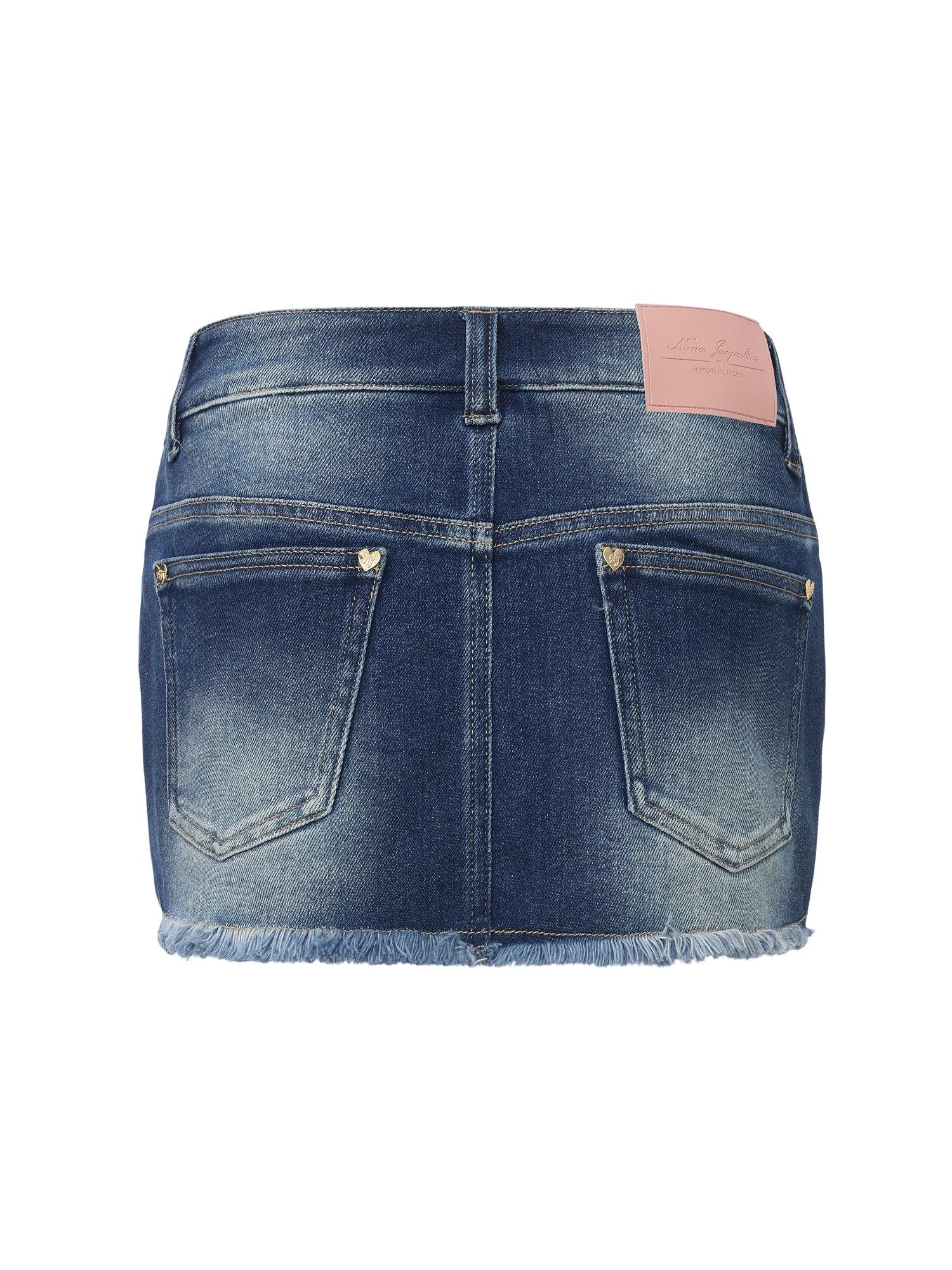 Lexi Low-Rise Light Blue Denim Mini Skirt Product Image