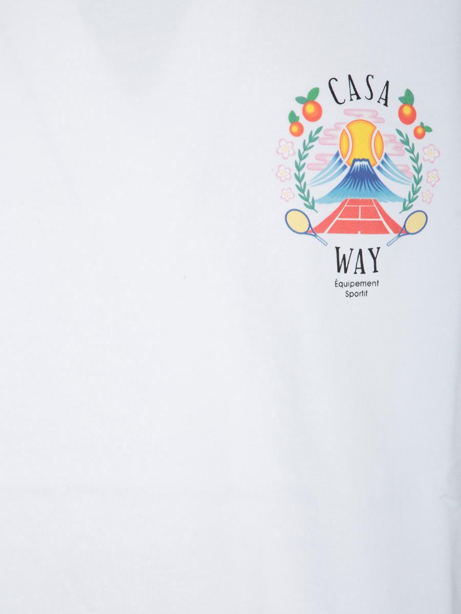 CASABLANCA Mens Casa Way Mountain Graphic-print Cotton-jersey T-shirt Xxxl In White Product Image