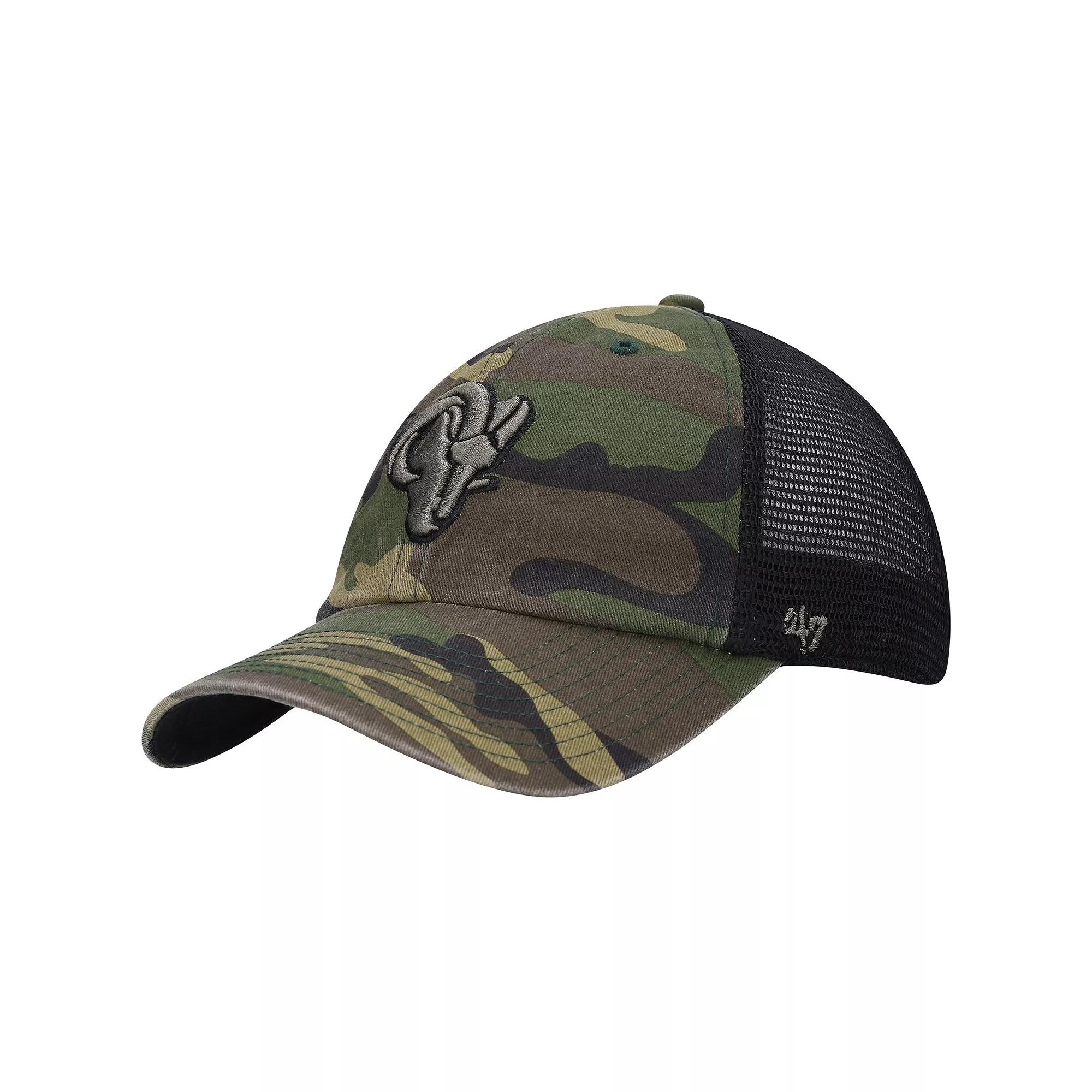 Men's '47 Camo Los Angeles Rams Branson Clean Up Trucker Hat, Green Product Image