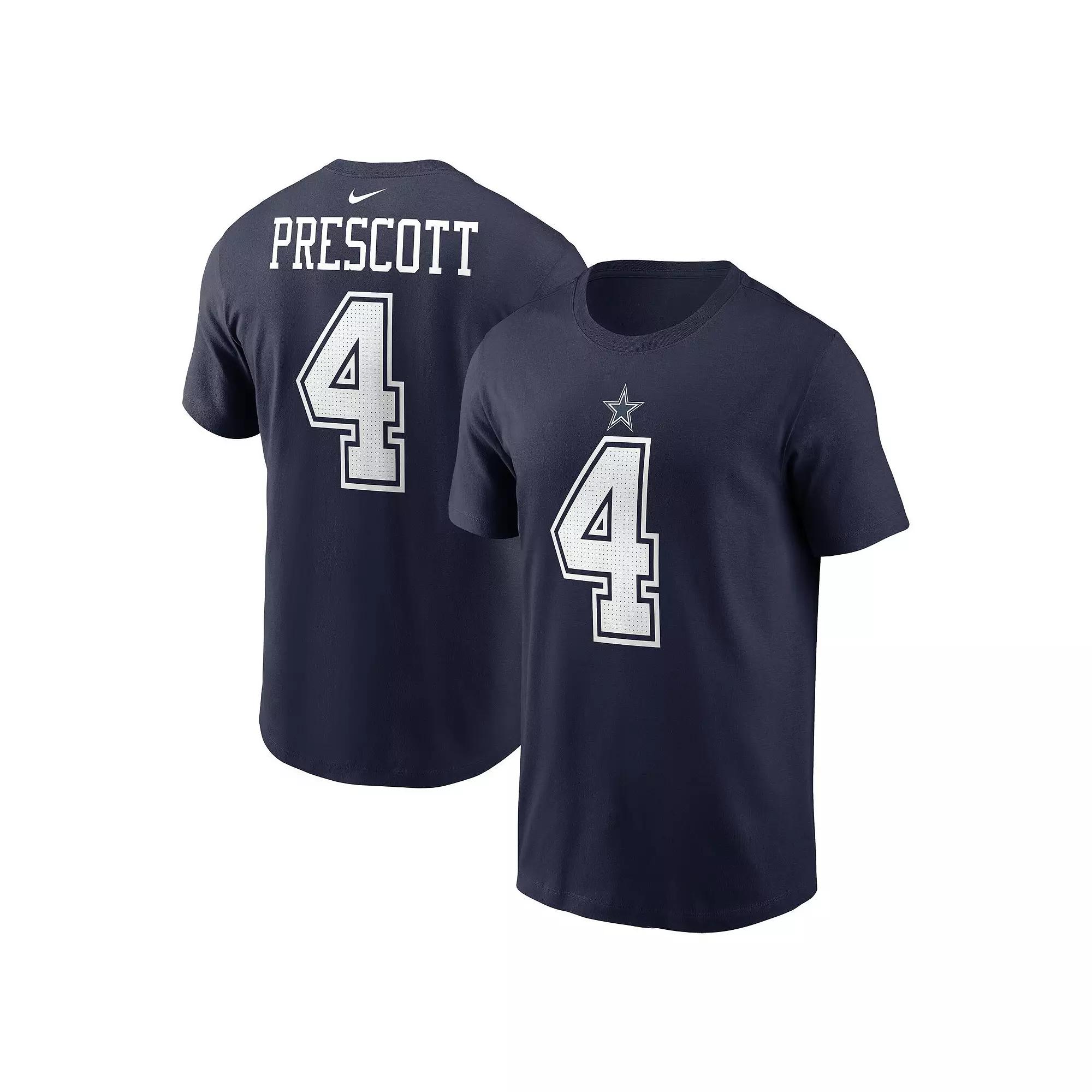Men's Nike Dak Prescott Navy Dallas Cowboys Player Name & Number T-Shirt,  Product Image