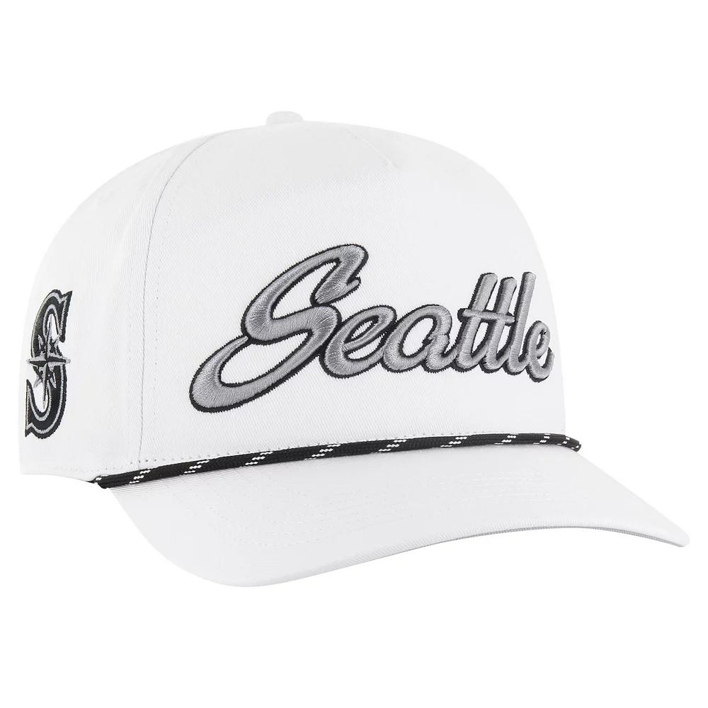Men's '47 White Seattle Mariners Overhand Speckle Hitch Rope Adjustable Hat Product Image