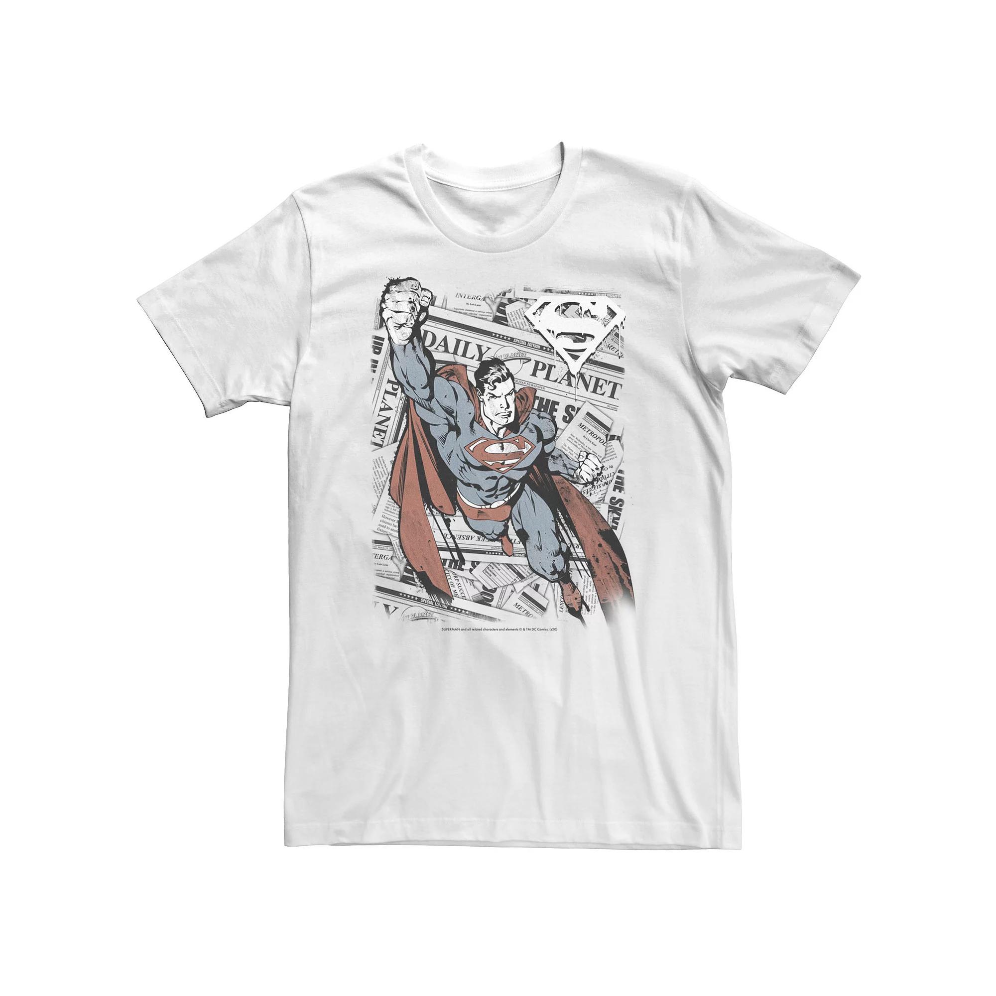 Big & Tall DC Comics Superman Daily Planet Background Poster Tee, Men's,  Product Image