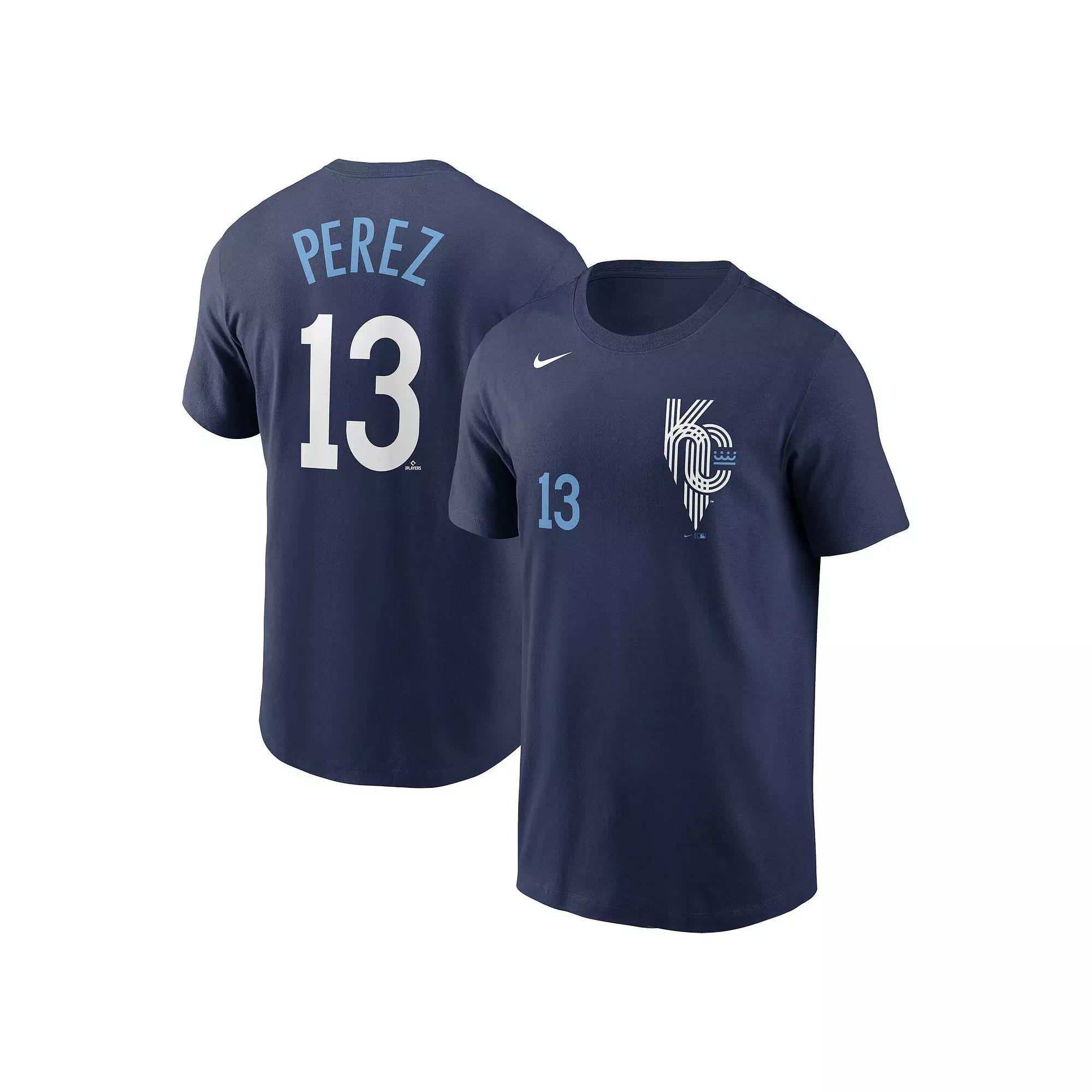 Men's Nike Salvador Perez Navy Kansas City Royals 2022 City Connect Name & Number T-Shirt,  Product Image