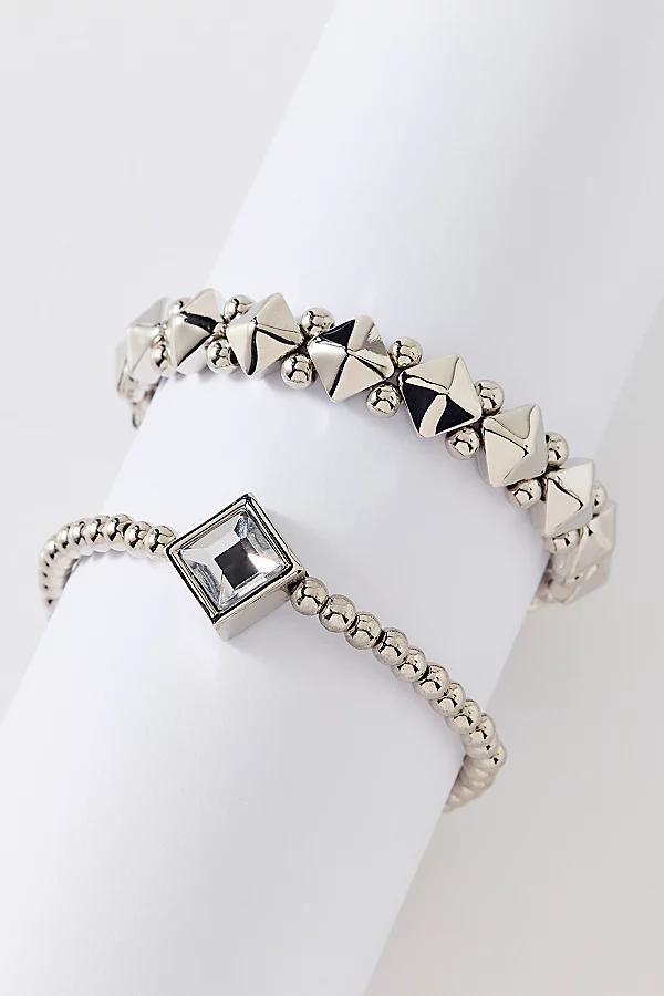Chiron Rhinestone Metal Stretch Bracelet Set Womens at Urban Outfitters Product Image
