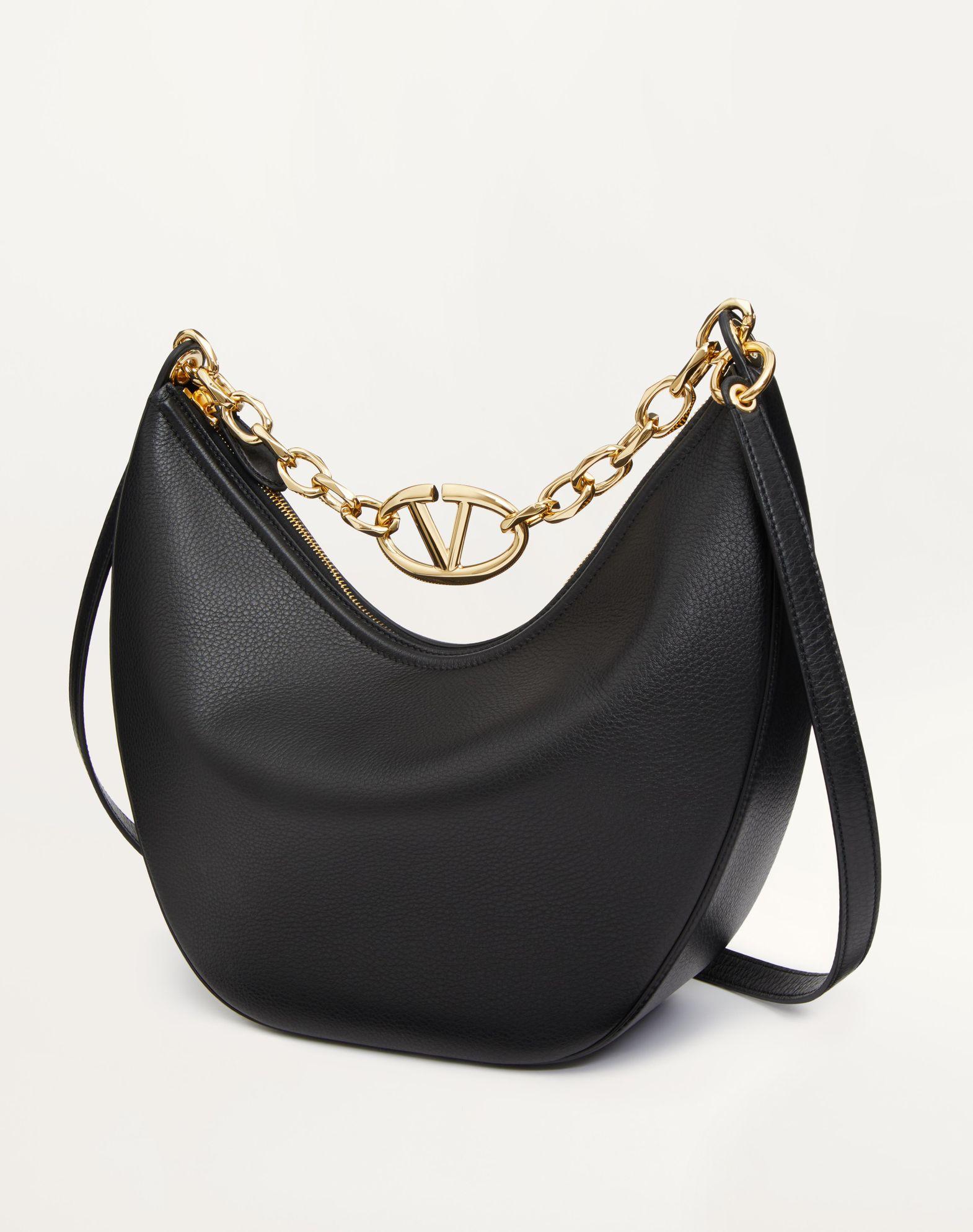 Vlogo Moon Medium Grainy Calfskin Hobo Bag With Chain Product Image