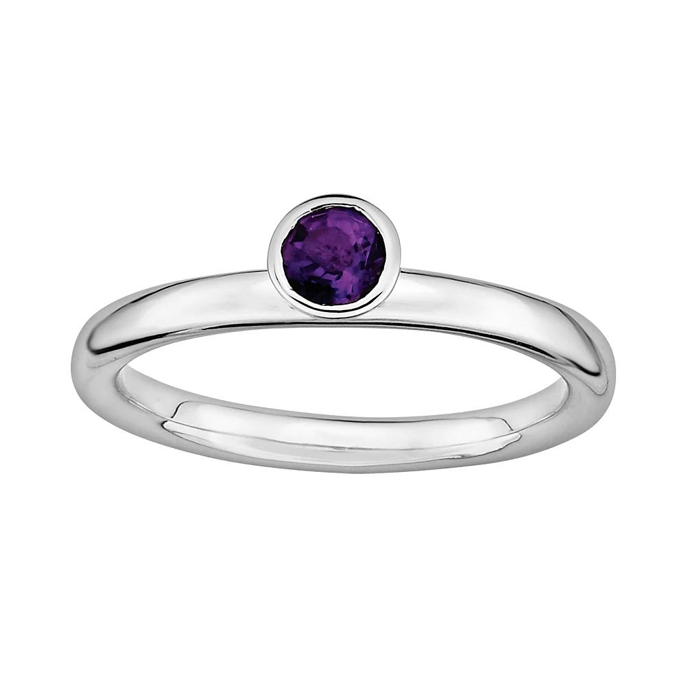 Stacks & Stones Sterling Silver Amethyst Stack Ring, Women's, Size: 7, Purple Product Image
