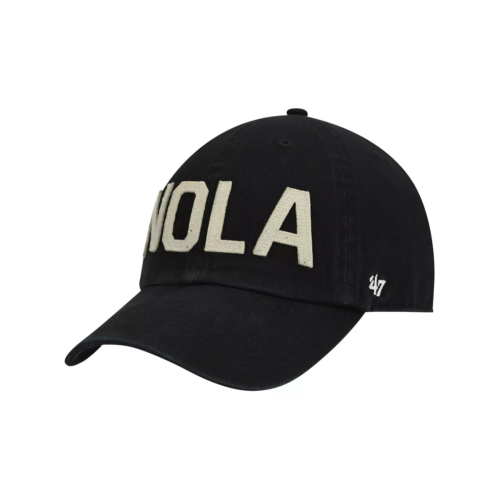 Women's '47 Black New Orleans Saints Finley Clean Up Adjustable Hat Product Image