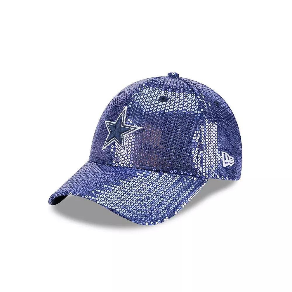 Womens New Era Dallas Cowboys Gameday Sequin 9FORTY Adjustable Hat, Blue Product Image