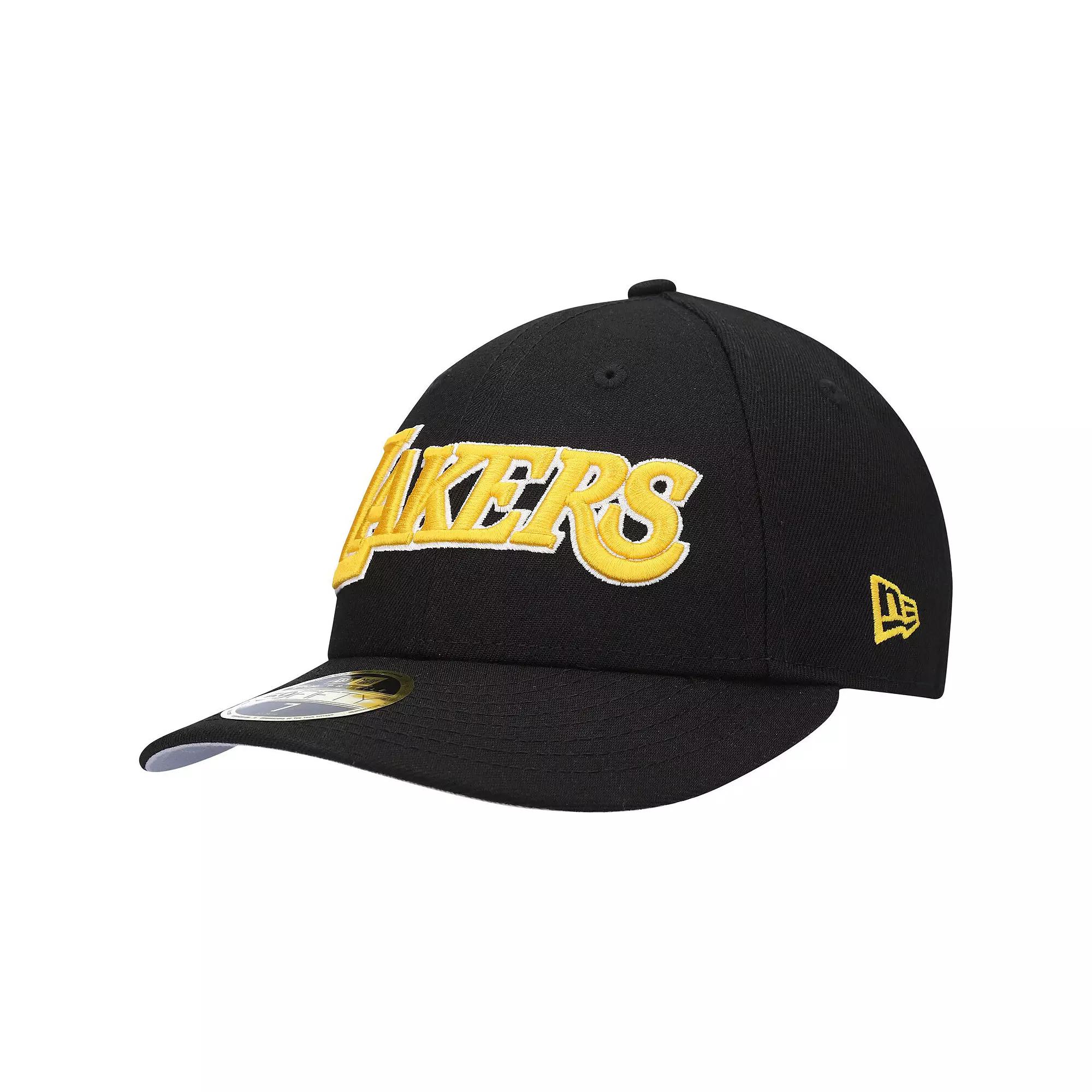 Men's New Era Black Los Angeles Lakers Team Low Profile 59FIFTY Fitted Hat,  Product Image