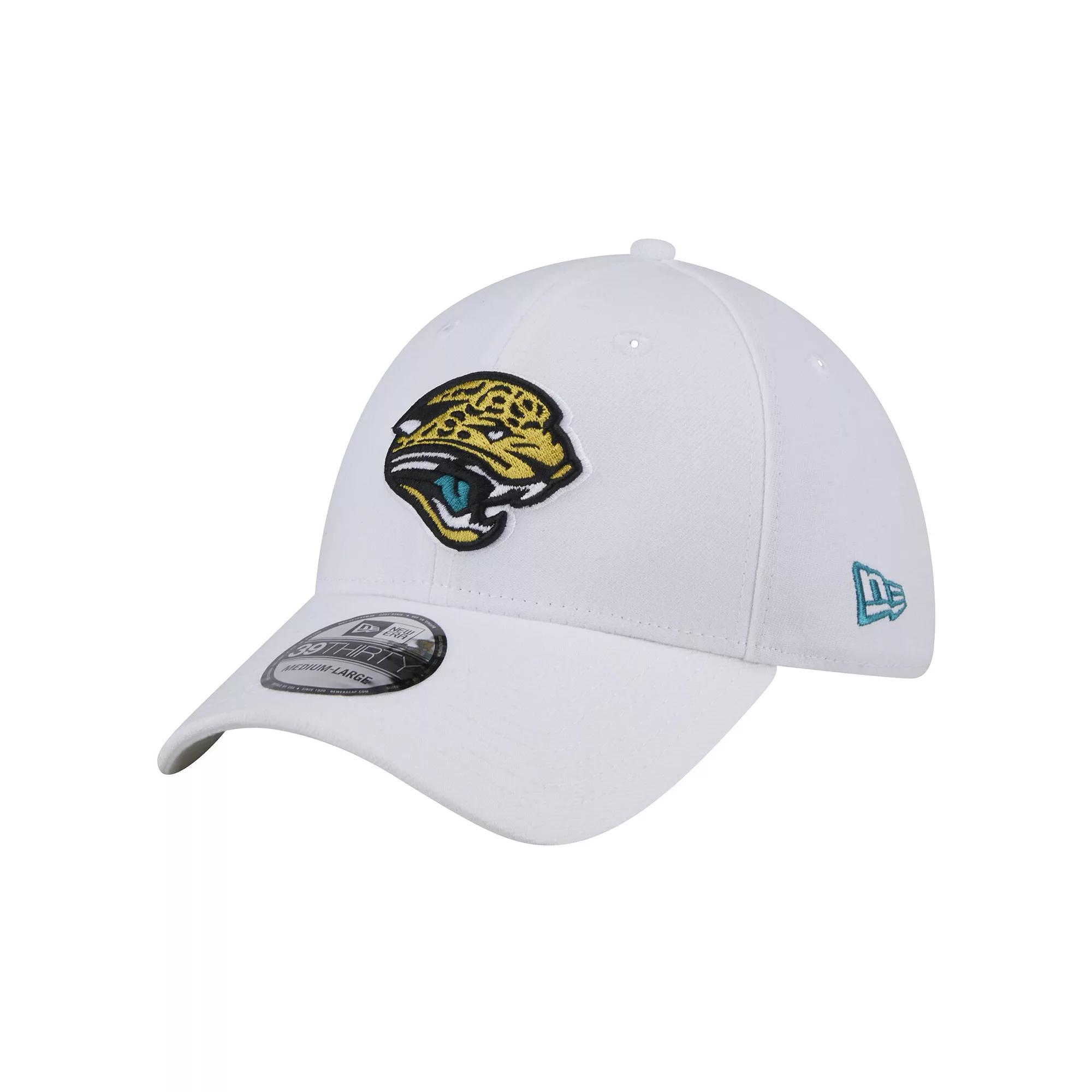 Men's New Era White Jacksonville Jaguars Throwback Iced 39THIRTY Flex Hat,  Product Image