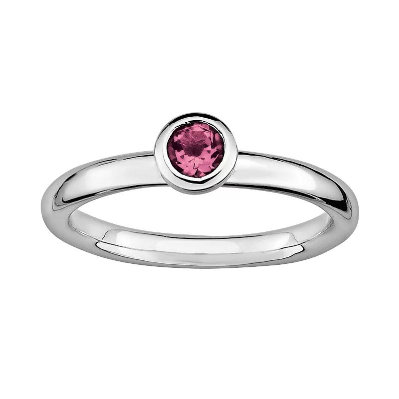 Stacks & Stones Sterling Sterling Silver Pink Tourmaline Stack Ring, Women's, Size: 7 Product Image