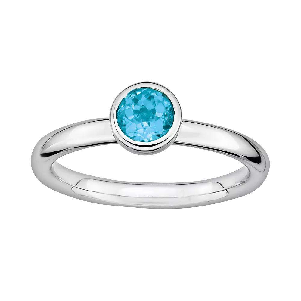 Stacks & Stones Sterling Sterling Silver Blue Topaz Stack Ring, Women's, Size: 6 Product Image