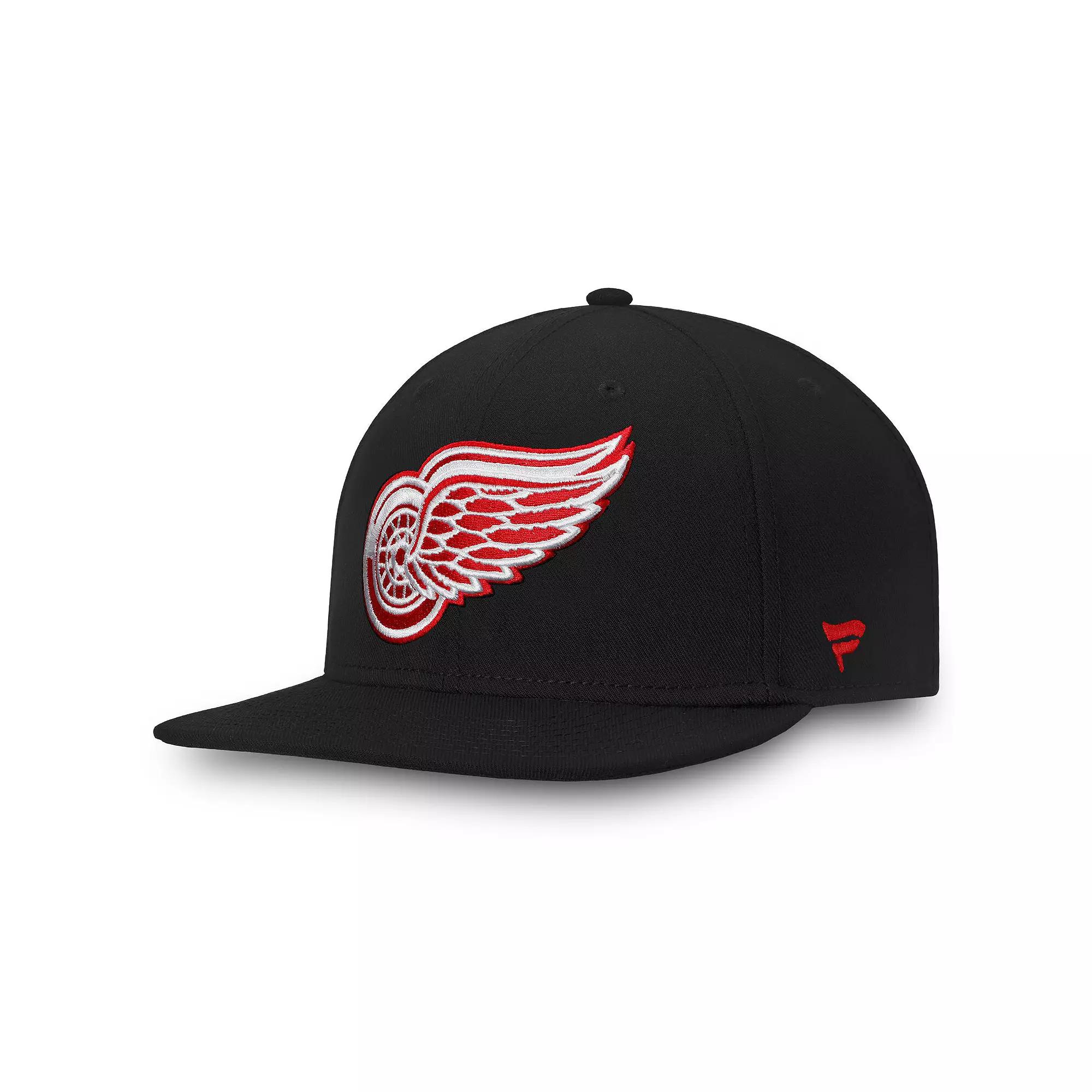 Men's Fanatics Black Detroit Red Wings Core Fitted Hat,  Product Image