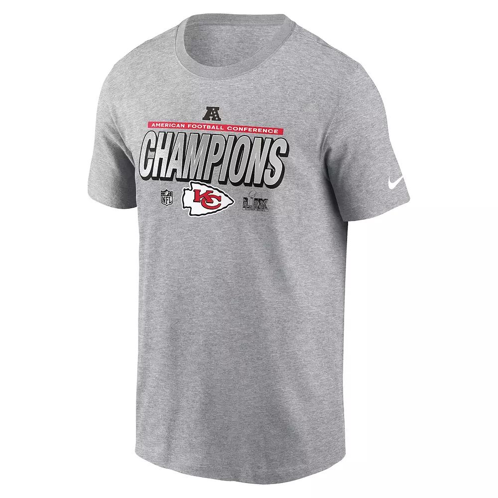 Men's Nike Kansas City Chiefs 2024 AFC Champions Locker Room Trophy Collection Graphic Tee, Size: Small, Char Product Image