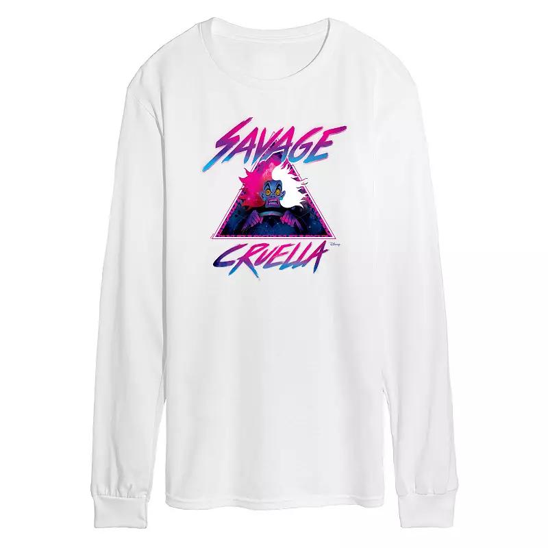 Disney Villains 101 Dalmatians Cruella Deville Men's Savage Long Sleeve Graphic Tee,  Product Image