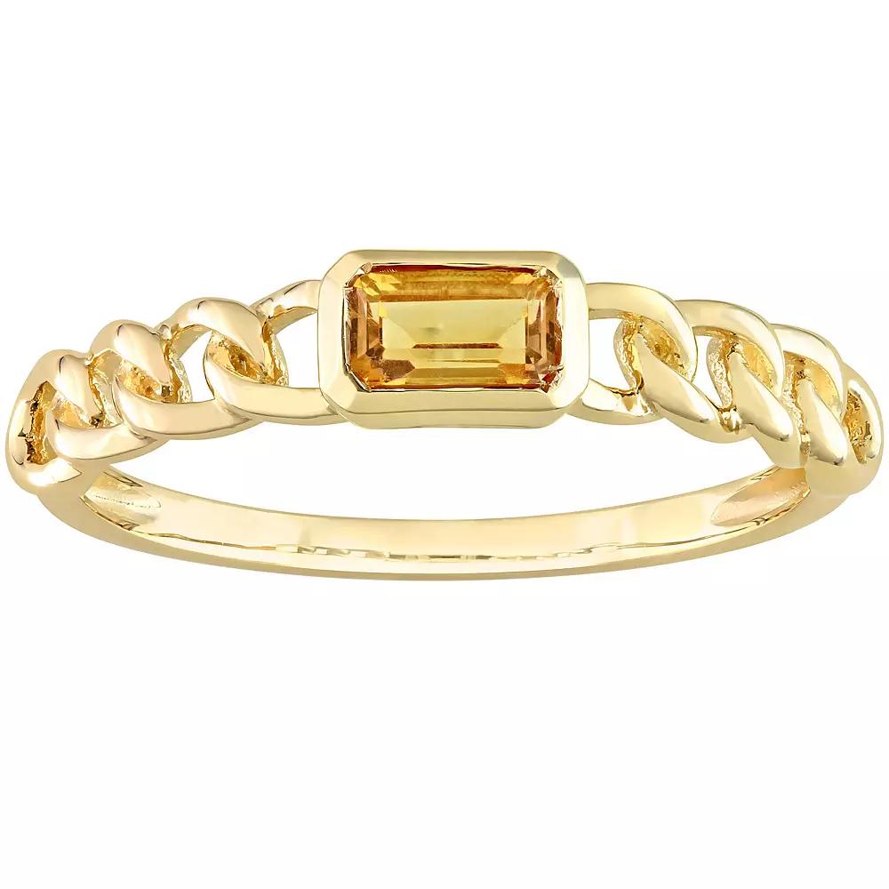 Stella Grace 10k Gold Citrine Link Ring, Women's, Size: 5 Product Image