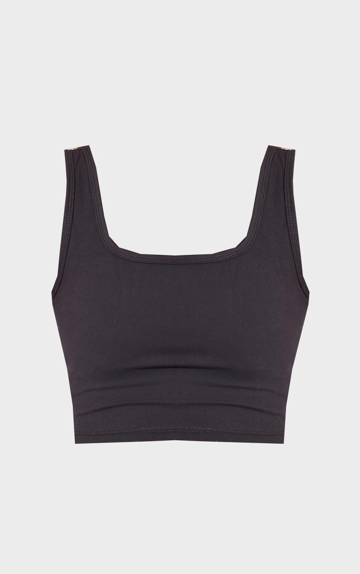 Black Snatched Sculpt Longline Crop Top Product Image
