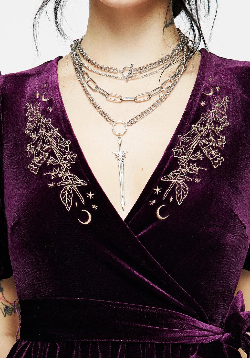 Hera Embroidered Mini Wrap Dress Product Image