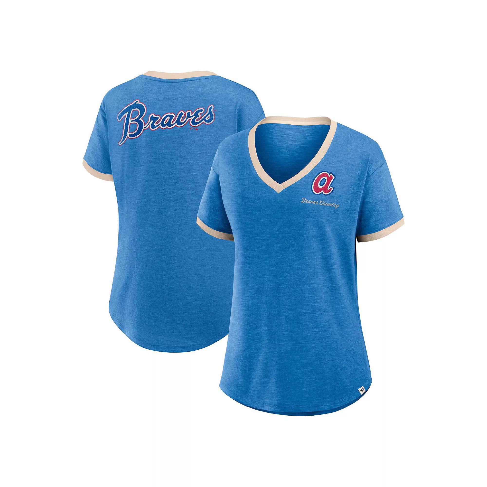 Women's Fanatics Black Baltimore Orioles Binge Worthy Stadium Slub V-Neck T-Shirt,  Product Image