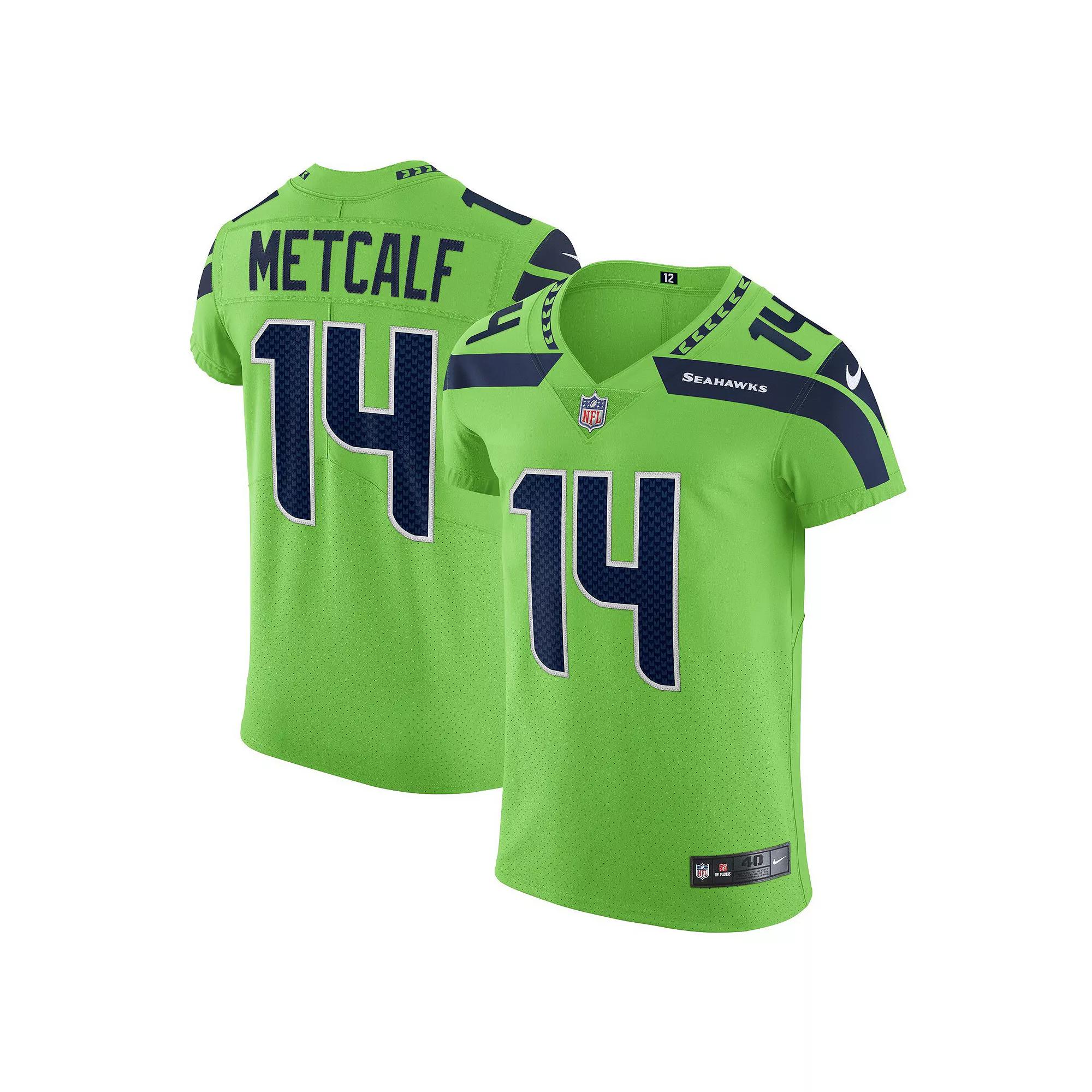 Men's Nike DK Metcalf Neon Green Seattle Seahawks Alternate Vapor Elite Player Jersey, Size: 44, Brt Gr Product Image