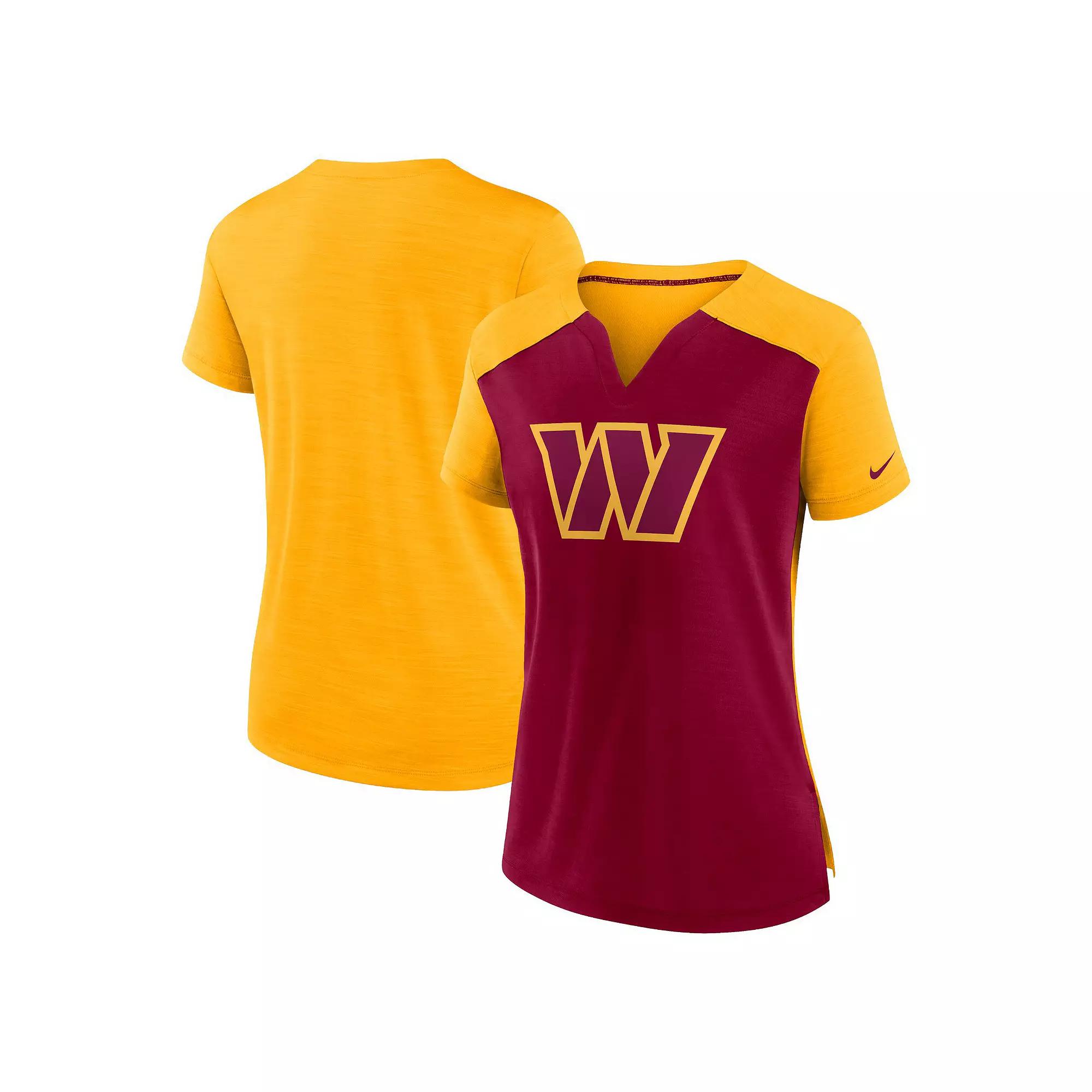 Women's Nike Burgundy/Gold Washington Commanders Impact Exceed Performance Notch Neck T-Shirt, Size: Small, Wft Med Re Product Image