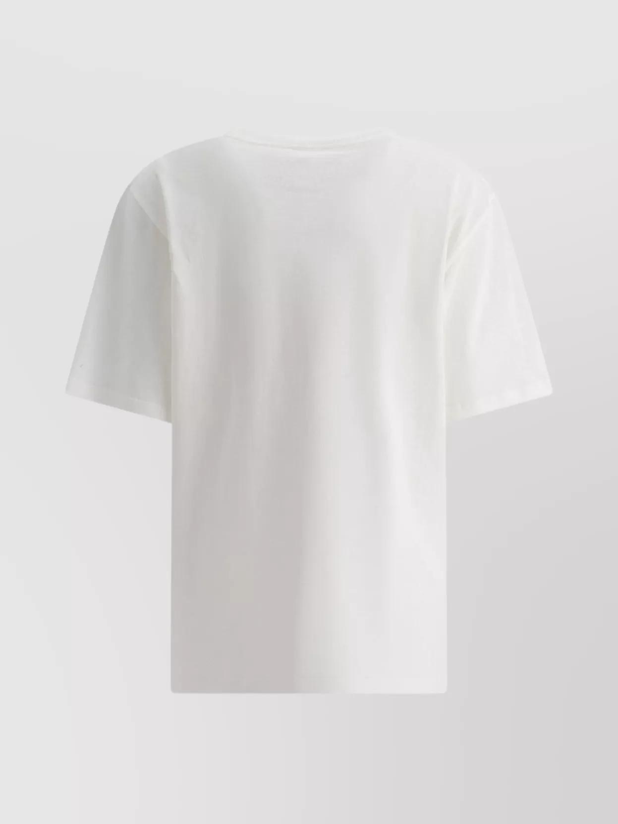 CHLOÉ White Crewneck T-shirt With Logo Print On The Front In Cotton Woman Product Image