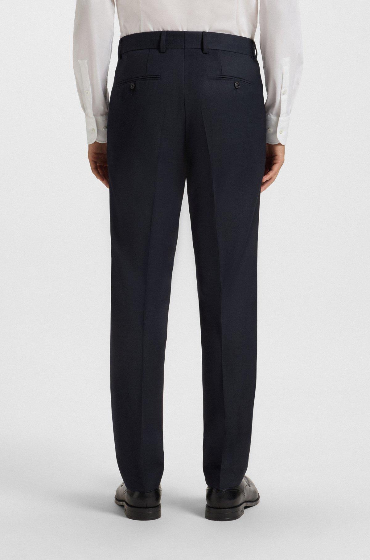 Regular-fit suit in micro-patterned virgin wool Product Image