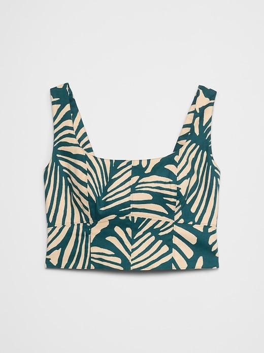 Linen-Blend Square-Neck Bustier Product Image