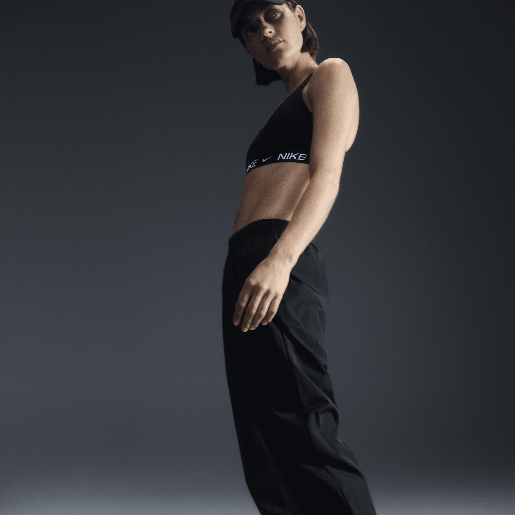 Nike Womens Nike Essential Woven Mid Rise Joggers - Womens Black/White Product Image