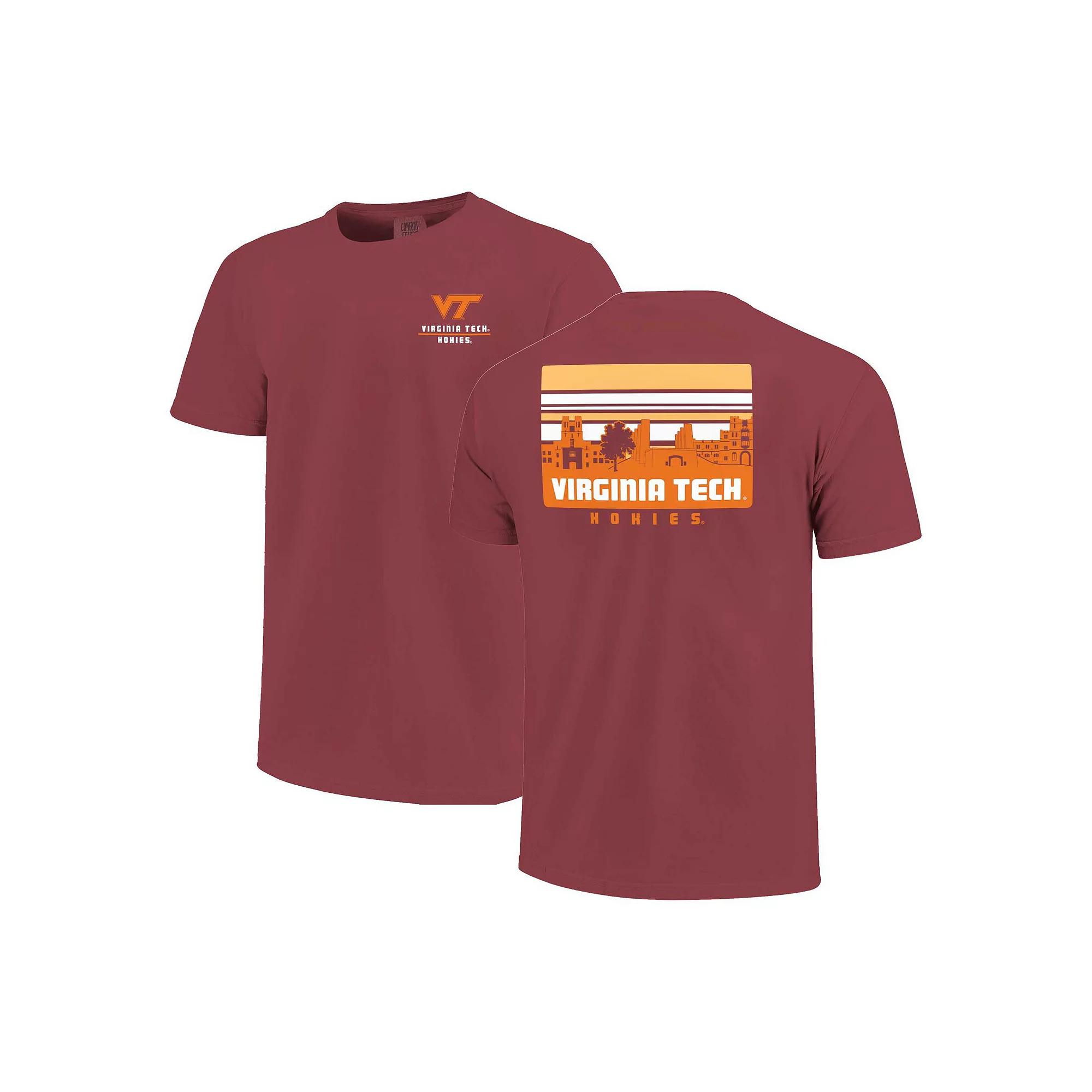 Men's Maroon Virginia Tech Hokies Striped Campus Skyline T-Shirt, Size: Large, Red Product Image