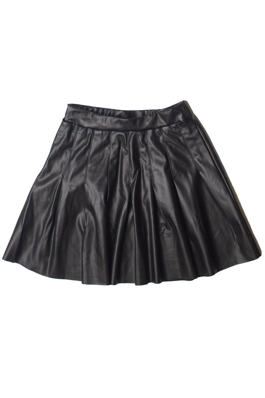 Pleated Pleather Skirt Product Image