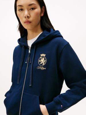 Gold Crest Logo Zip Hoodie Product Image