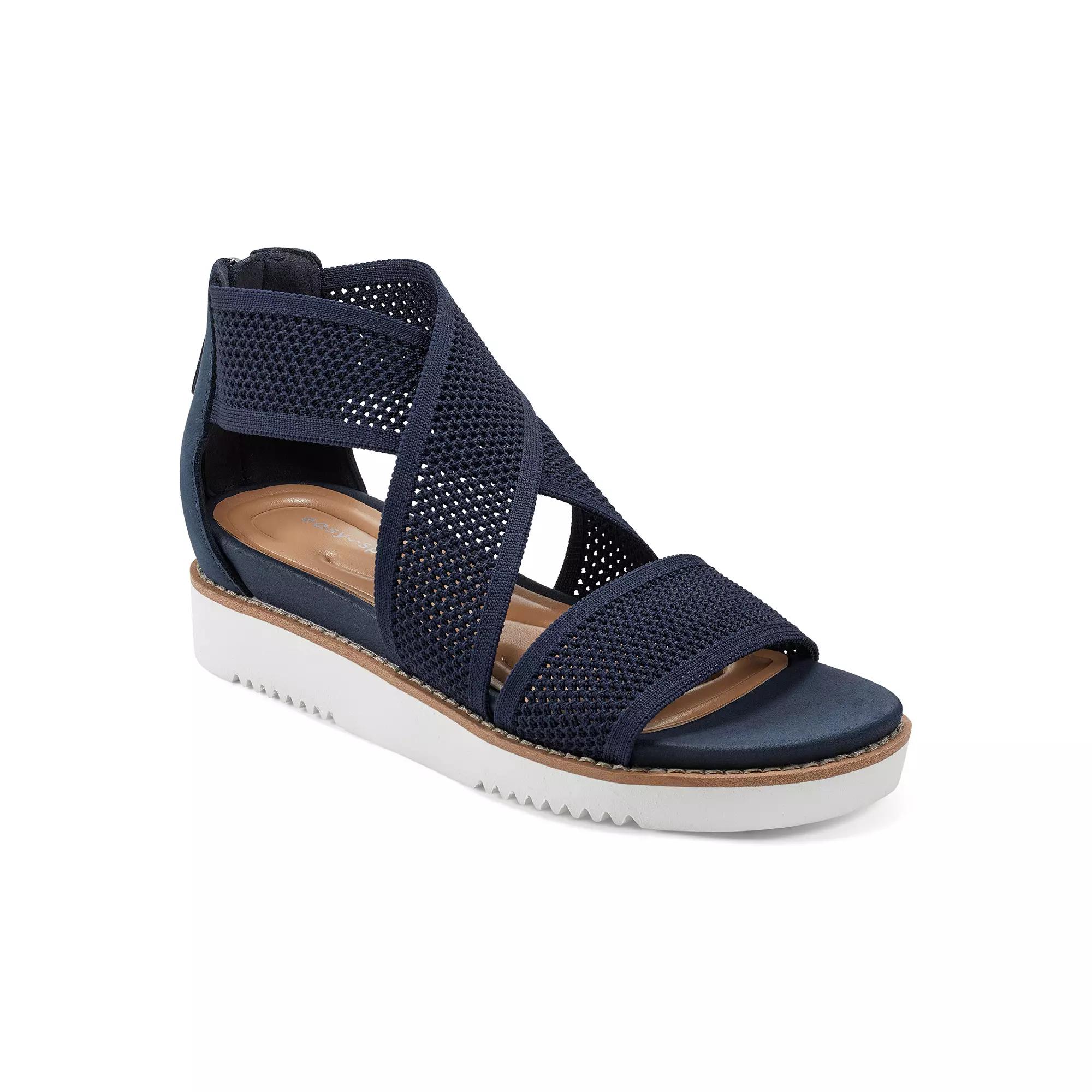 Easy Spirit Wander Women's Strap Wedge Sandals, Size: 9.5, Blue Product Image