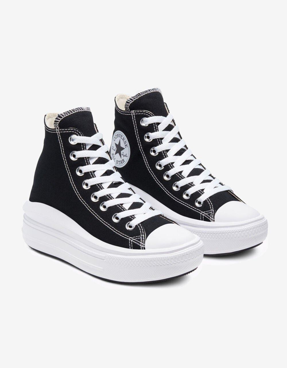 CONVERSE Chuck Taylor All Star Move Womens Black Platform High Top Shoes - BLACK/WHITE Product Image