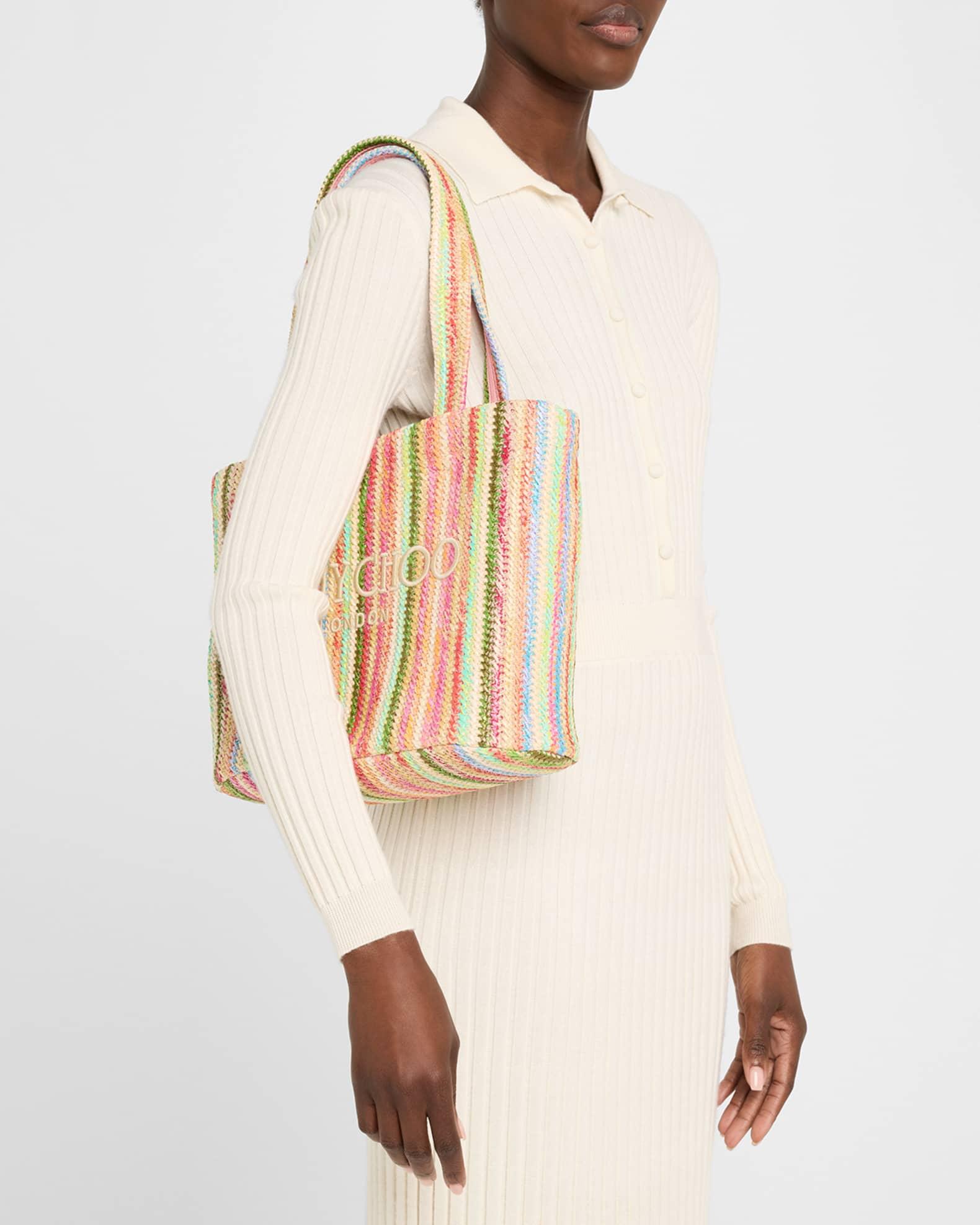 Beach Medium Striped Raffia Tote Bag Product Image
