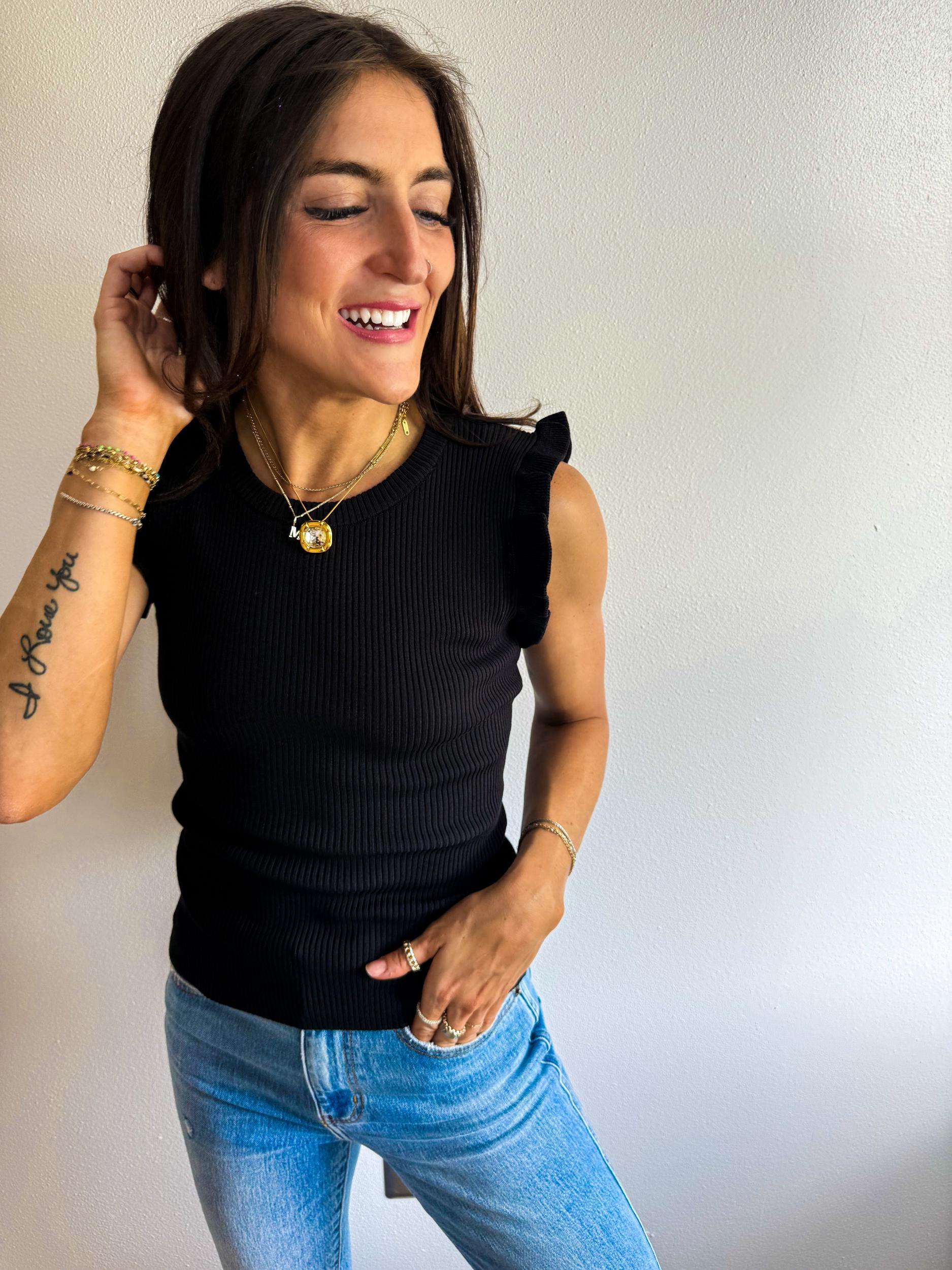 Ruffle Sleeve Tanks Product Image