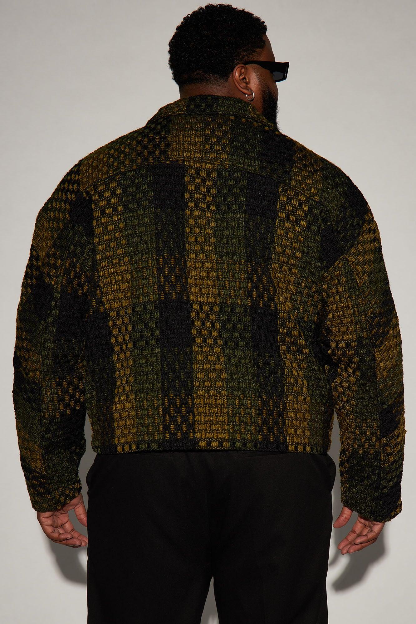 Beverly Tweed Cropped Chore Jacket - Green/combo Product Image