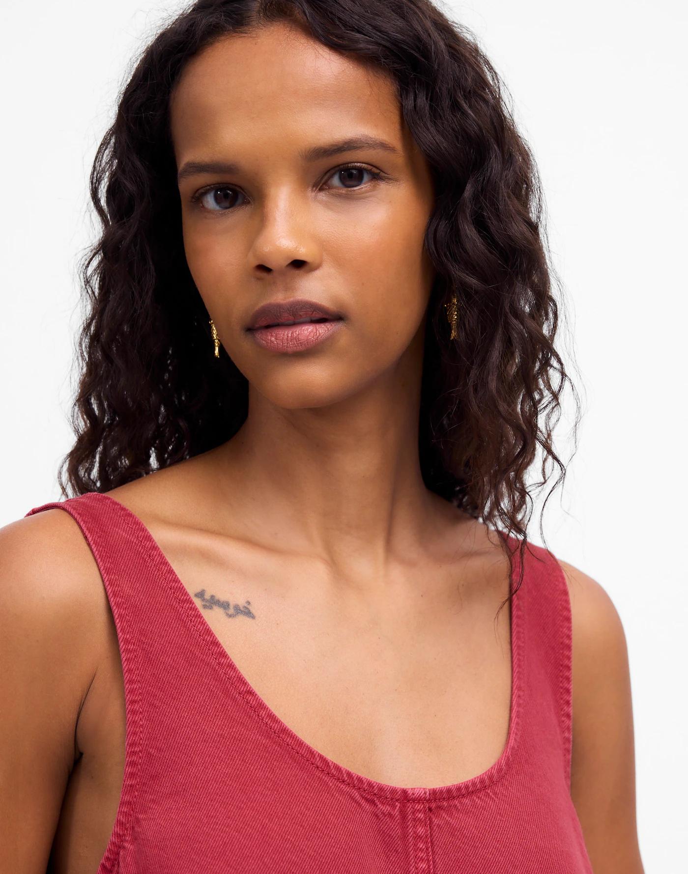 Denim Scoopneck Mini Dress Product Image