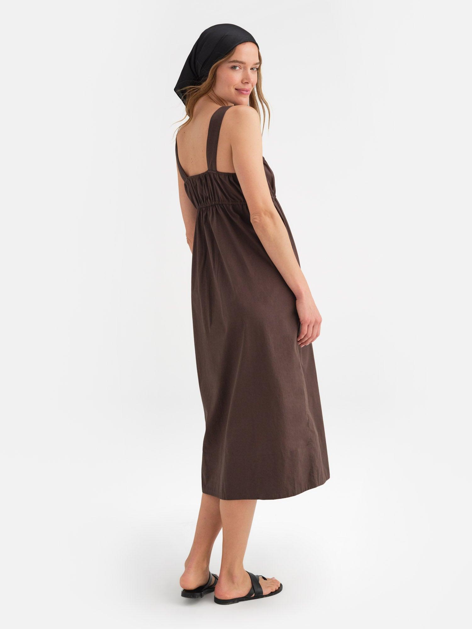 Organic Poplin Pocket Midi Dress Female Product Image
