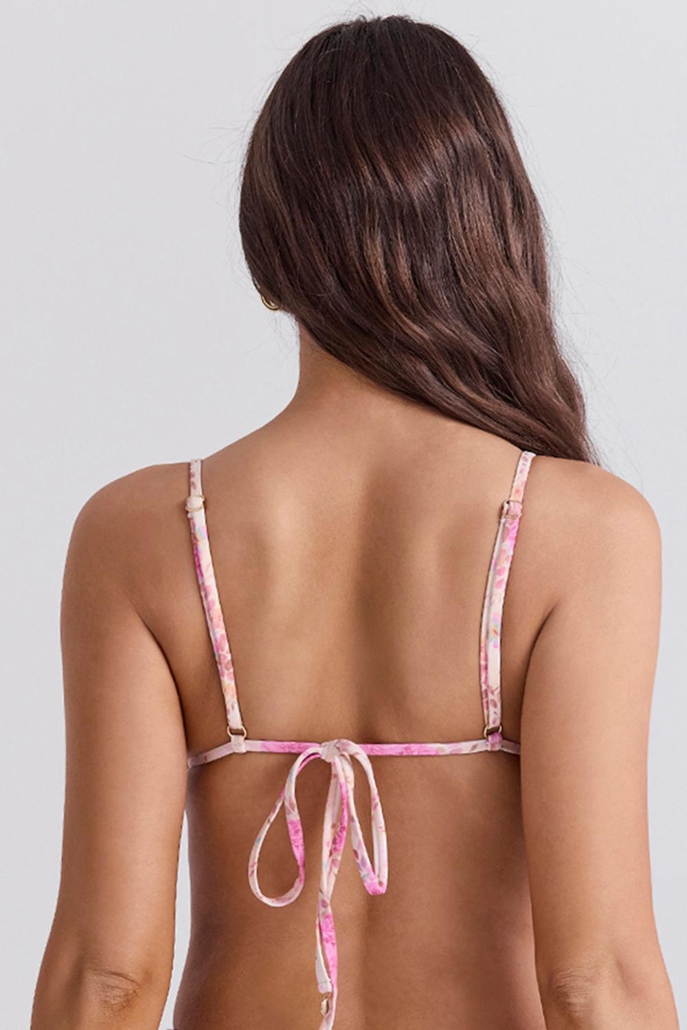 Corsica  floral print ruffle trim bikini top Product Image