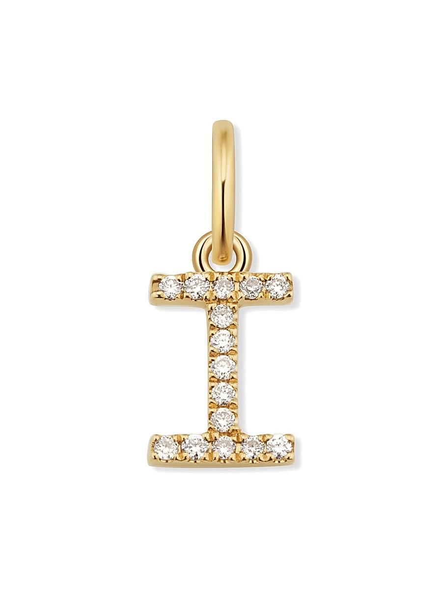 Womens 14K Yellow Gold My Letter Diamond Initial Pendant Charm Product Image