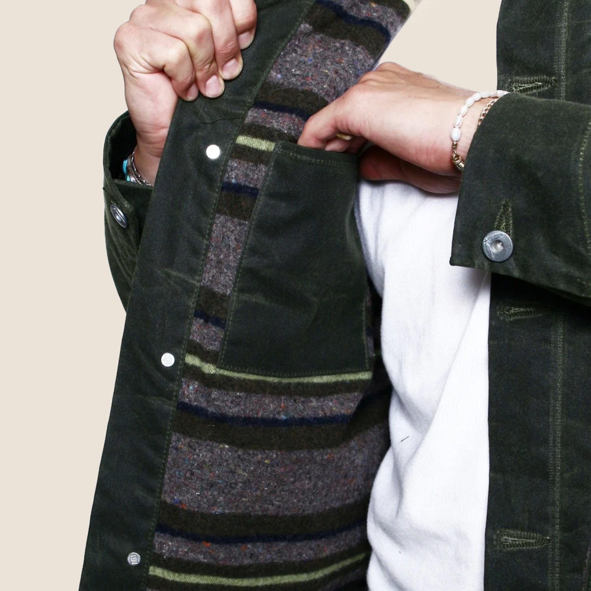 Supply Jacket - Blanket Lined Waxed Olive Ridgeline Product Image