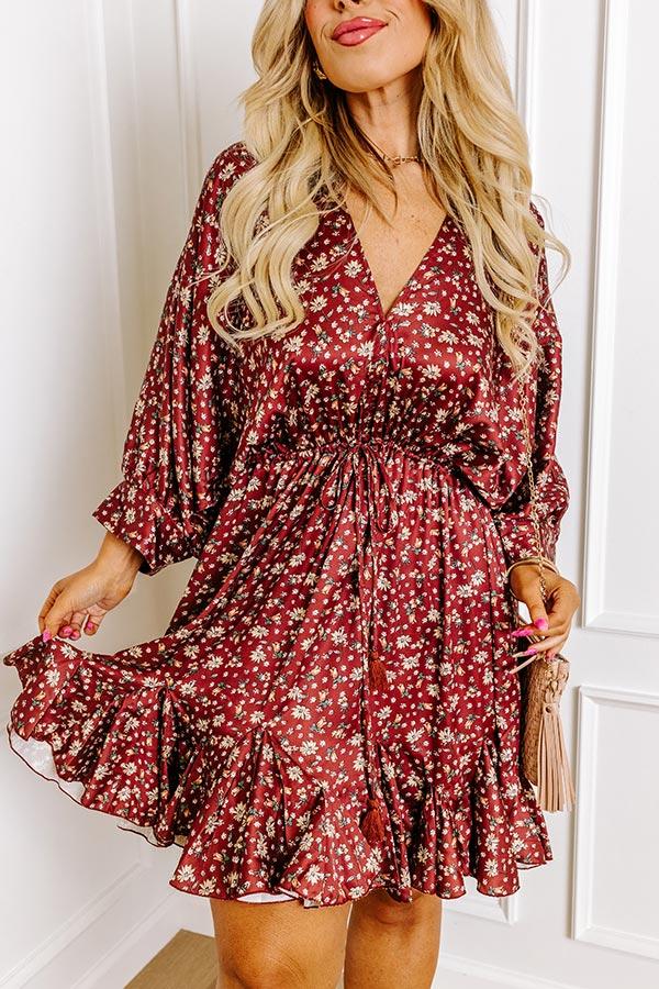 Simply Carried Away Floral Mini Dress Curves Product Image