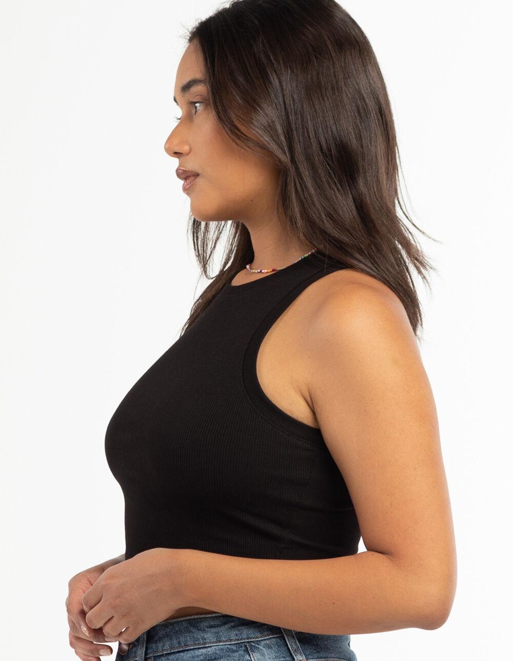 FULL TILT Essentials High Neck Womens Tank Top - BLACK Product Image