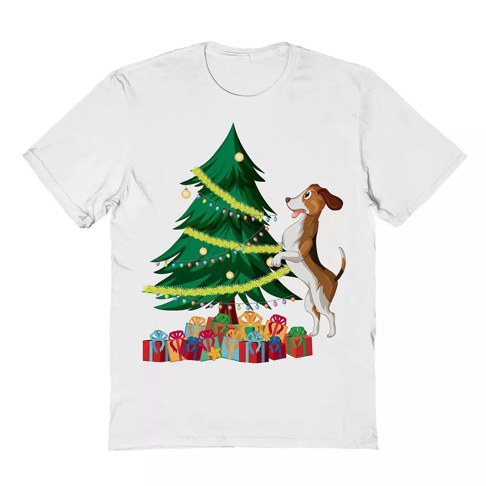 Men's Tree Dog Christmas Graphic Tee, Adult Unisex,  Product Image