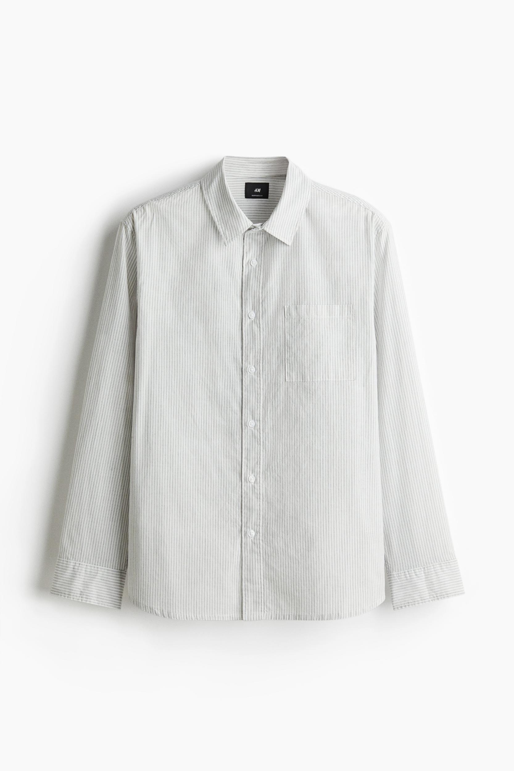 Oversized-Fit Seersucker Shirt Product Image