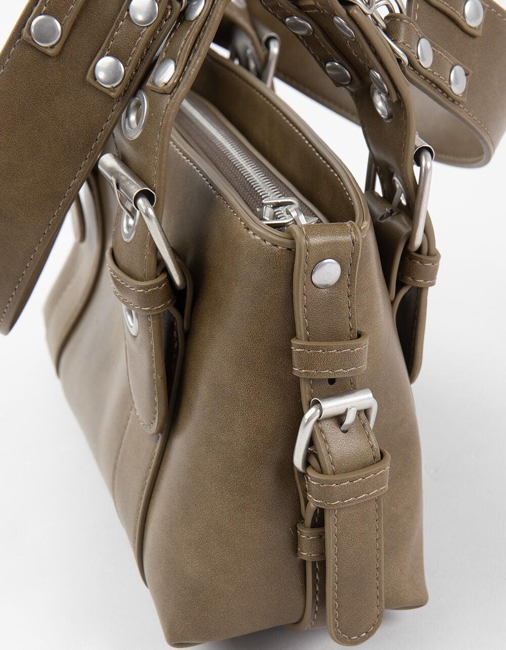 Kenz Moto Shoulder Bag - OLIVE Product Image